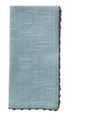 Blue Knotted Edge Linen Napkin Set (2)